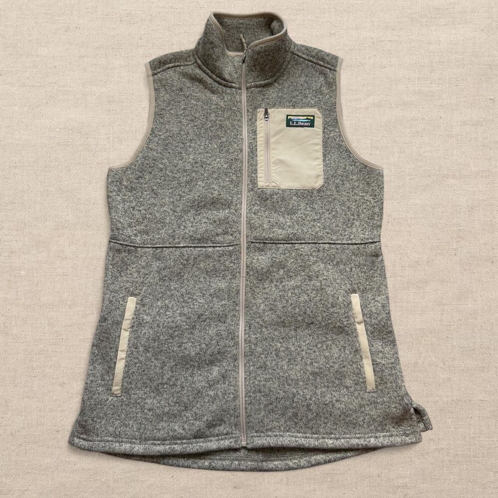NWT L.L.Bean Sweater Fleece Vest Womens Size S Reg Boulder Full Zip